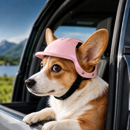 Ortekor Lightweight Pet Protective Helmet for Car Rides & Outdoor Adventures - Adjustable Open-Ear Head Guard for Cats & Small Dogs