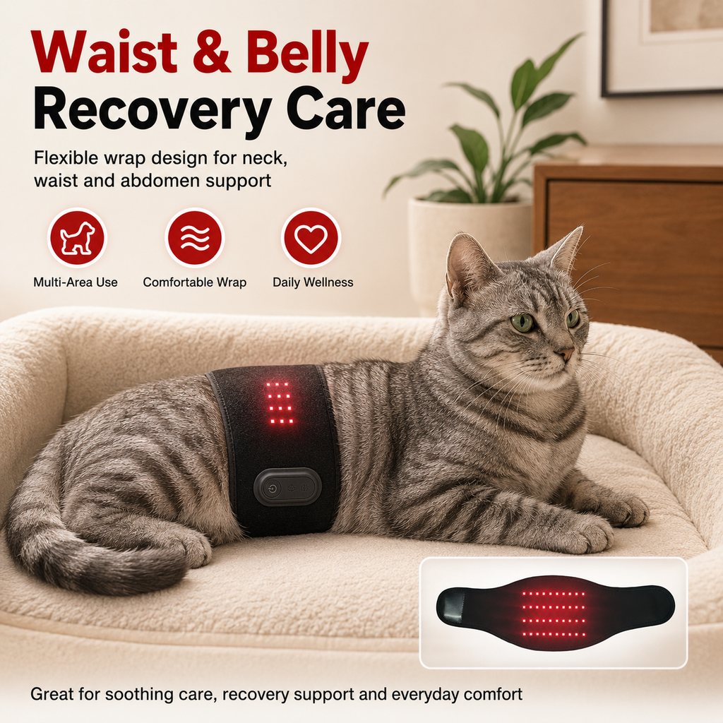 Ortekor Pet Red Light Therapy Belt for Dogs & Cats Neck, Waist & Abdomen Comfort Wrap
