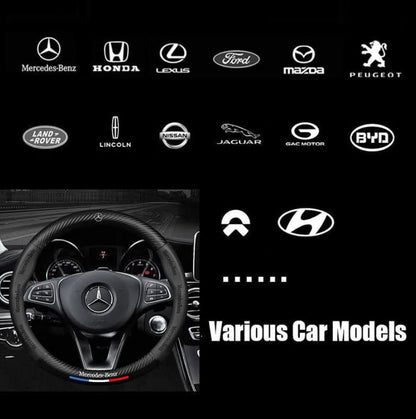 Premium Leather Steering Wheel Grip Cover