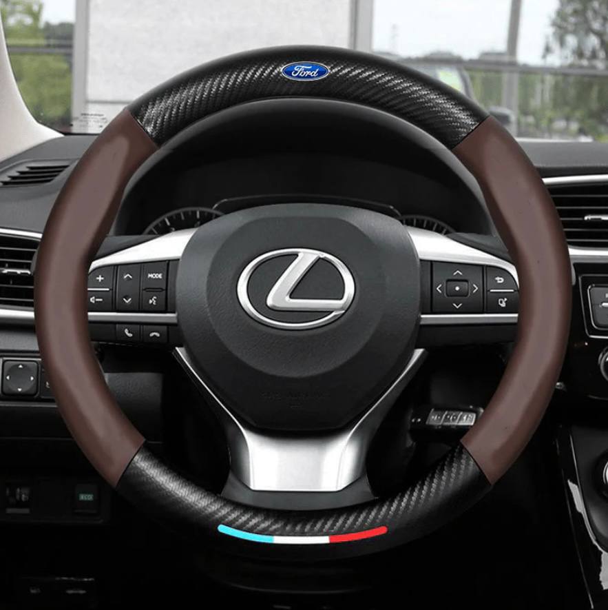Premium Leather Steering Wheel Grip Cover