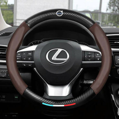 Premium Leather Steering Wheel Grip Cover