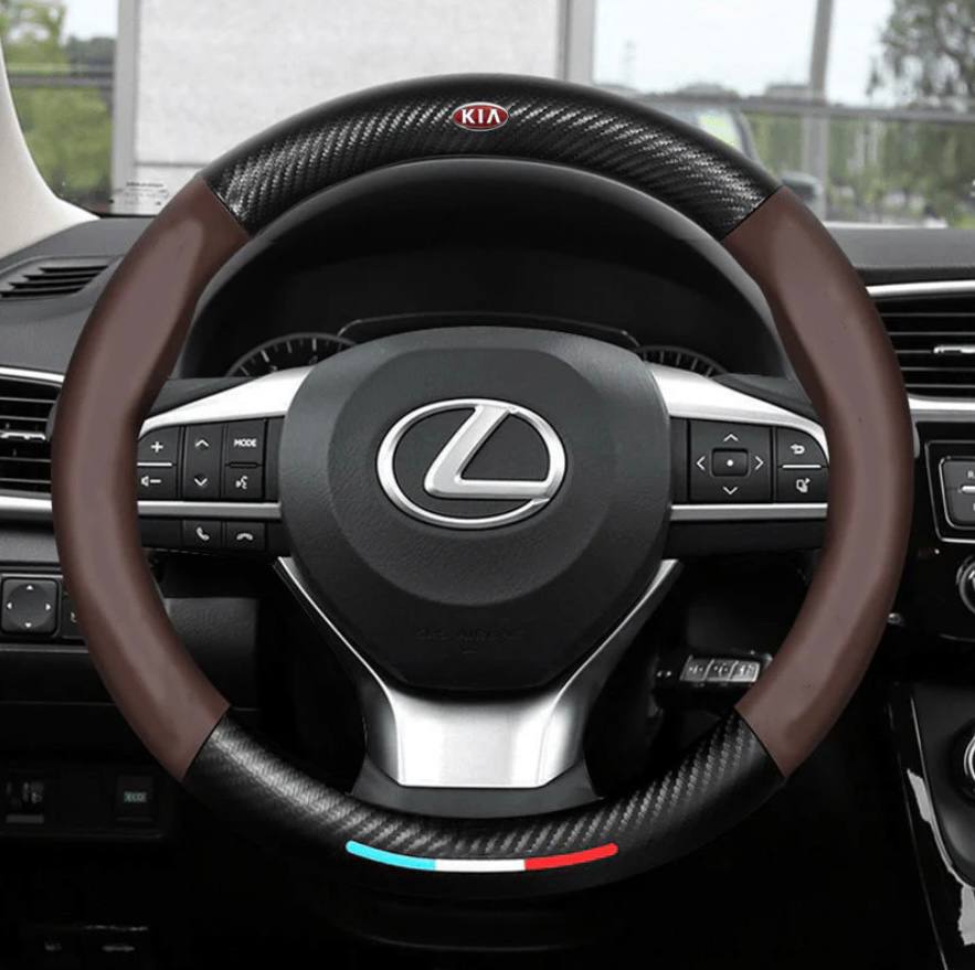 Premium Leather Steering Wheel Grip Cover
