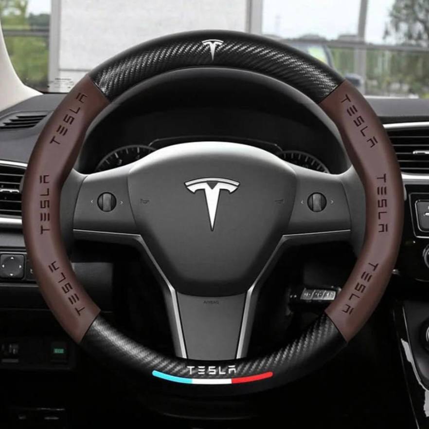 Premium Leather Steering Wheel Grip Cover