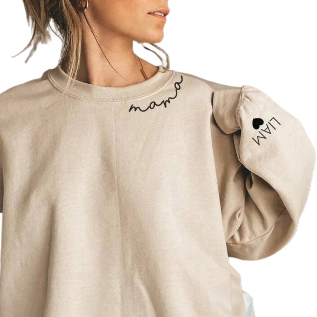 Customizable Sweatshirt with Name on Sleeve