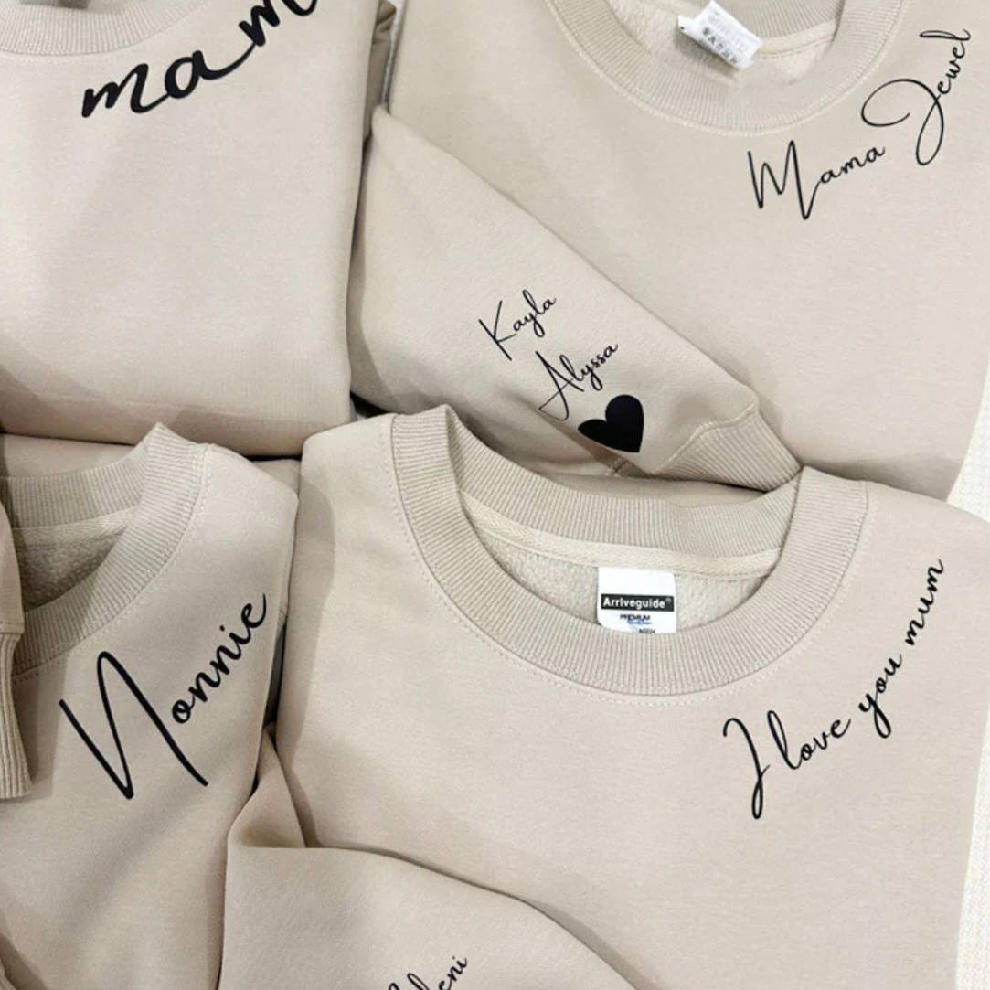 Customizable Sweatshirt with Name on Sleeve