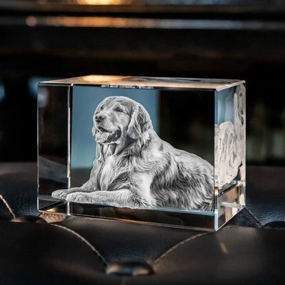 Customizable Crystal Picture Frame for Pet Memorial