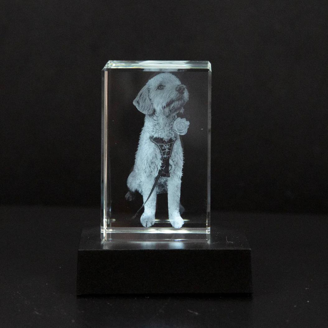 Customizable Crystal Picture Frame for Pet Memorial