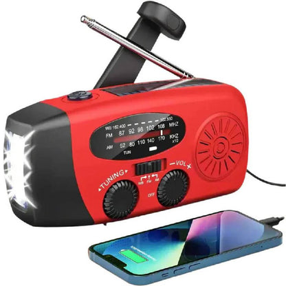 Compact Hand Crank AM FM Radio with Flashlight