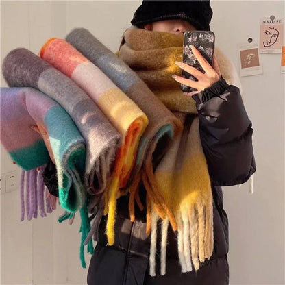 Luxurious Plush Multicolor Cashmere Scarf