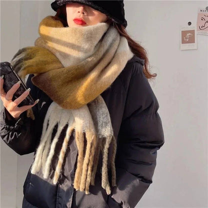 Luxurious Plush Multicolor Cashmere Scarf - Ortekor