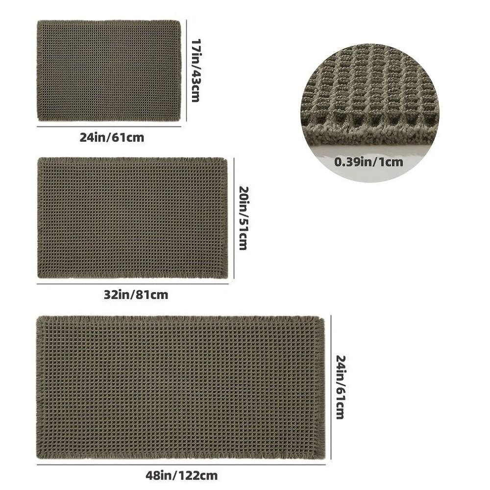 Soft Non Slip Bathroom Mat with Tassels, Washable Bath Rug