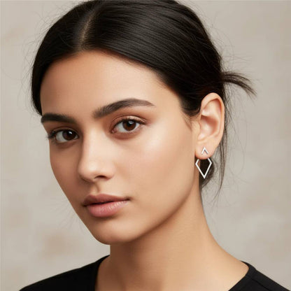 Simple Geometric Stud Earrings, Gold or Silver Tone