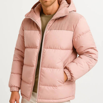 Warm Waterproof Men's Puffer Coat with Hood