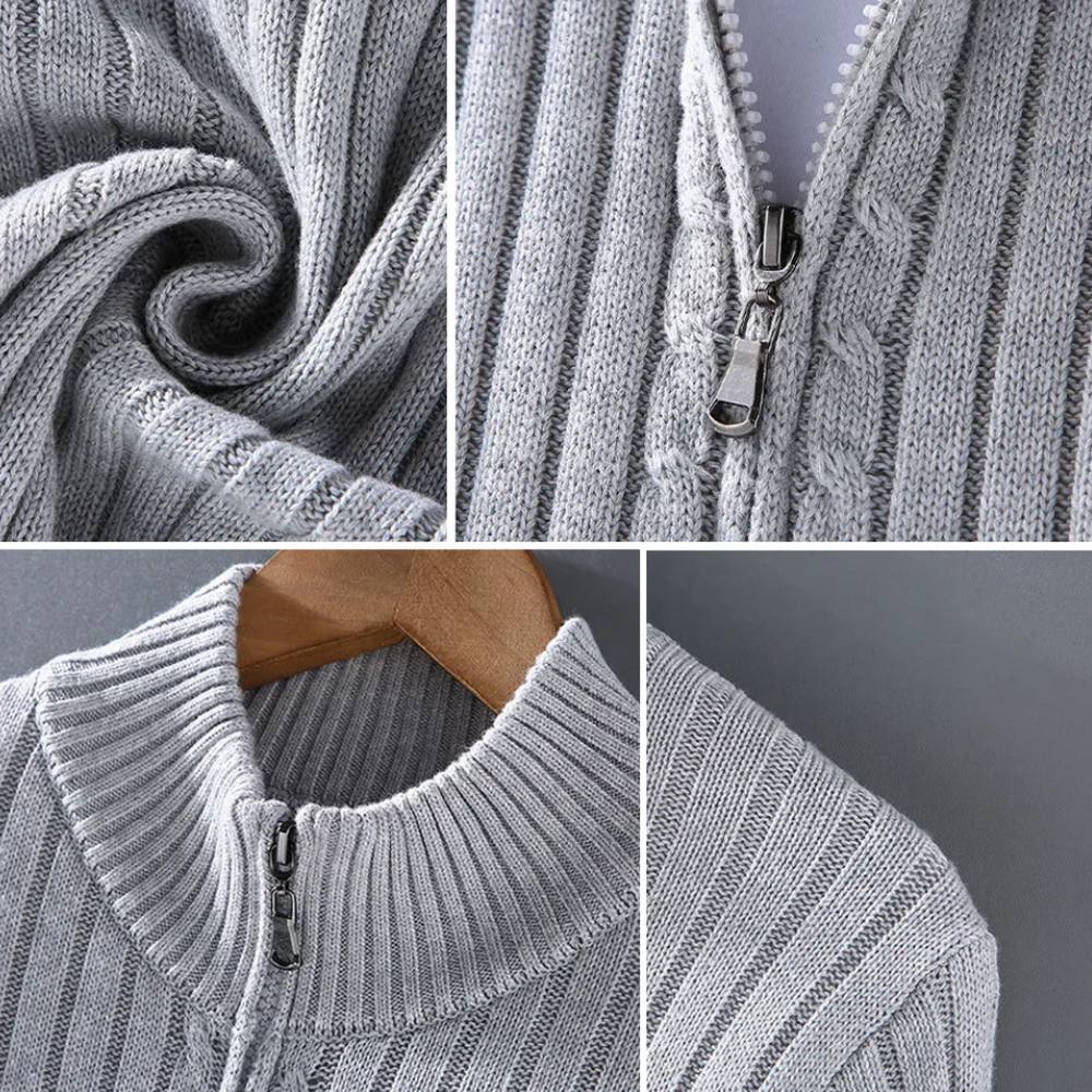 Men's Classic Zip Sweater, Slim Fit Knit Cardigan