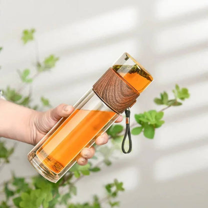 Clear Travel Thermal Water Bottle with Infuser - Ortekor