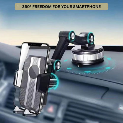 Easy Fit Car Phone Holder with Secure Grip and Adjustable Rotation