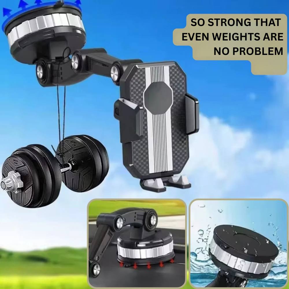 Easy Fit Car Phone Holder with Secure Grip and Adjustable Rotation