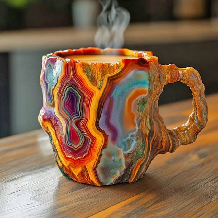 Unique Artisan Crystal Coffee Mug