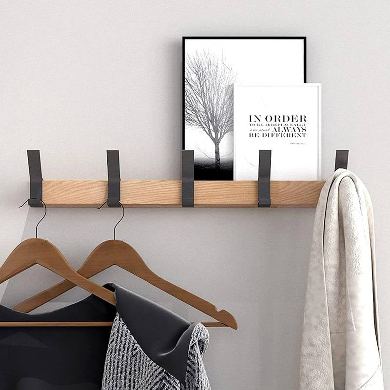Space Saving 5 Hook Wooden Coat Rack Modern Design