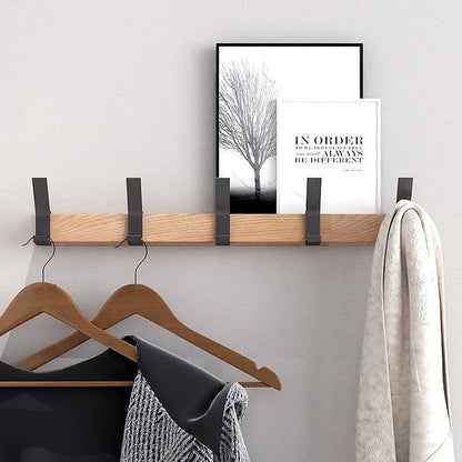 Space Saving 5 Hook Wooden Coat Rack Modern Design