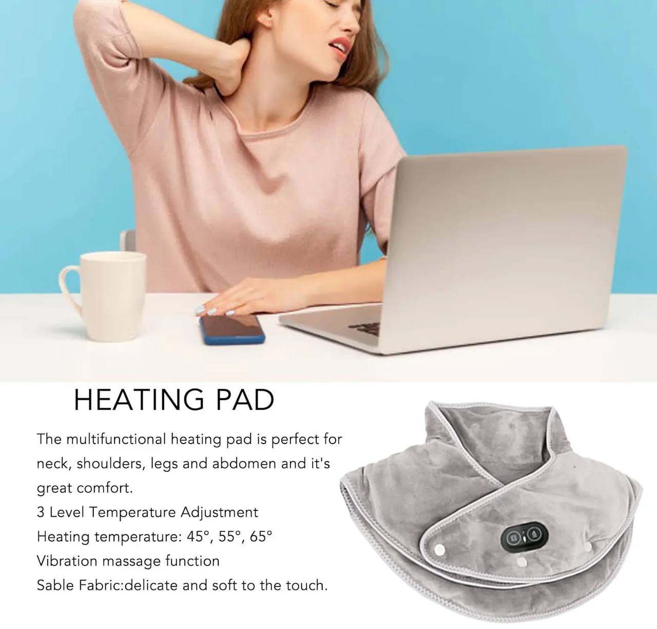 Warm Therapeutic Neck Wrap with Adjustable Heat Settings
