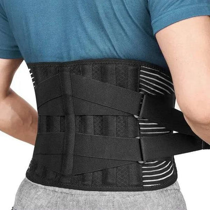 Ergonomic Lumbar Back Brace with Adjustable Steel Support