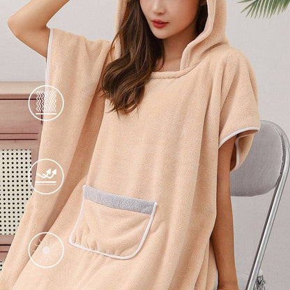 Plush Cozy Hooded Bathrobe for Women