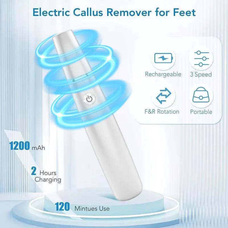 Fast Electric Foot Callus Trimmer with LED Guide