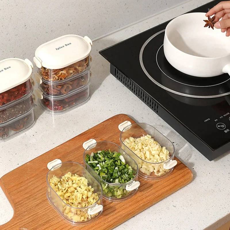 Compact Kitchen Spice Jar Containers