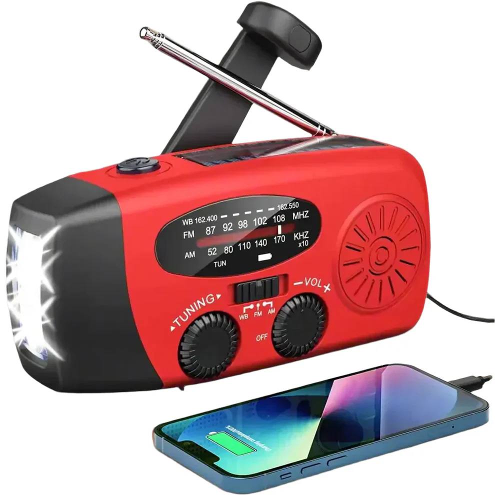 Portable Solar Hand Crank Radio with Power Bank