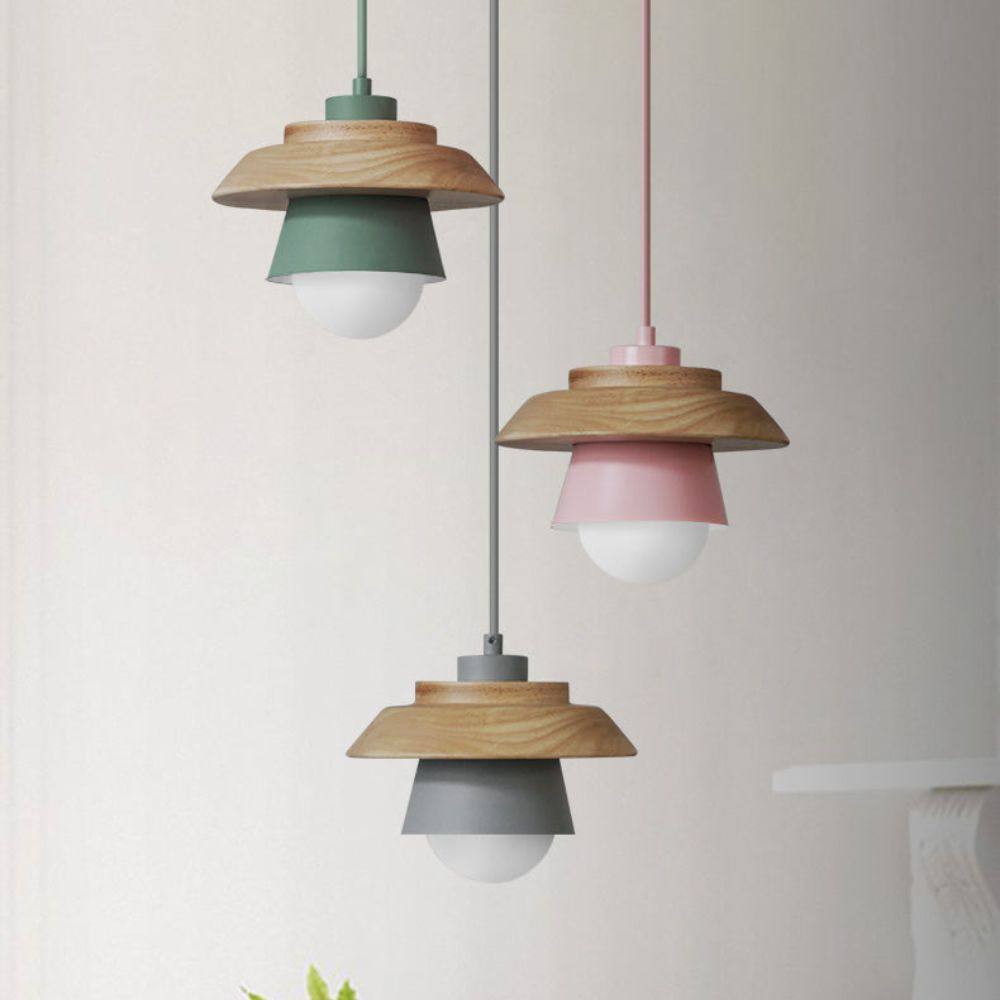 Rustic Wood Drop Ceiling Light