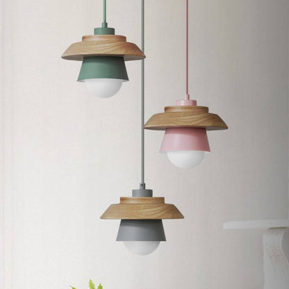 Rustic Wood Drop Ceiling Light
