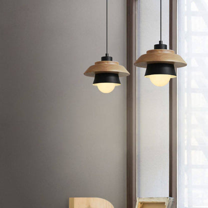 Rustic Wood Drop Ceiling Light - Ortekor