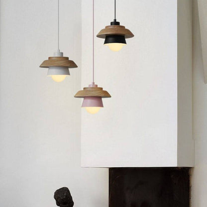 Rustic Wood Drop Ceiling Light