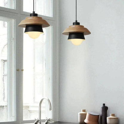 Rustic Wood Drop Ceiling Light