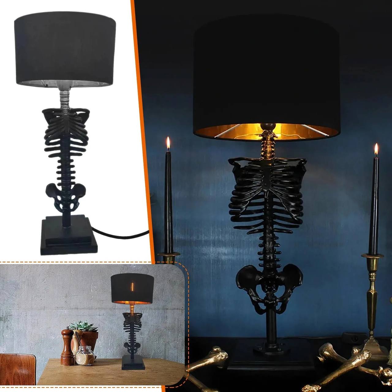 Dark Skull Desk Light, Unique Decor Lamp