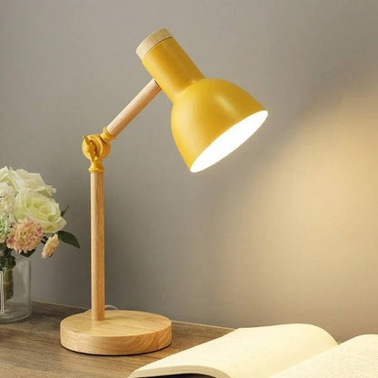 Modern Wooden Table Lamp with Adjustable Arm and Touch Control - Ortekor