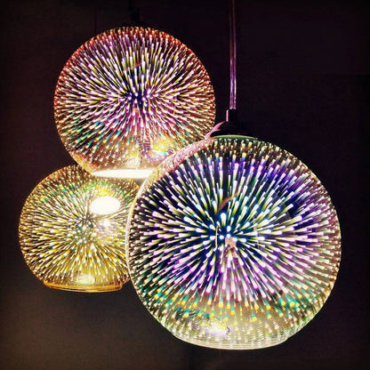 Colorful Hanging Glass Ball Pendant Light