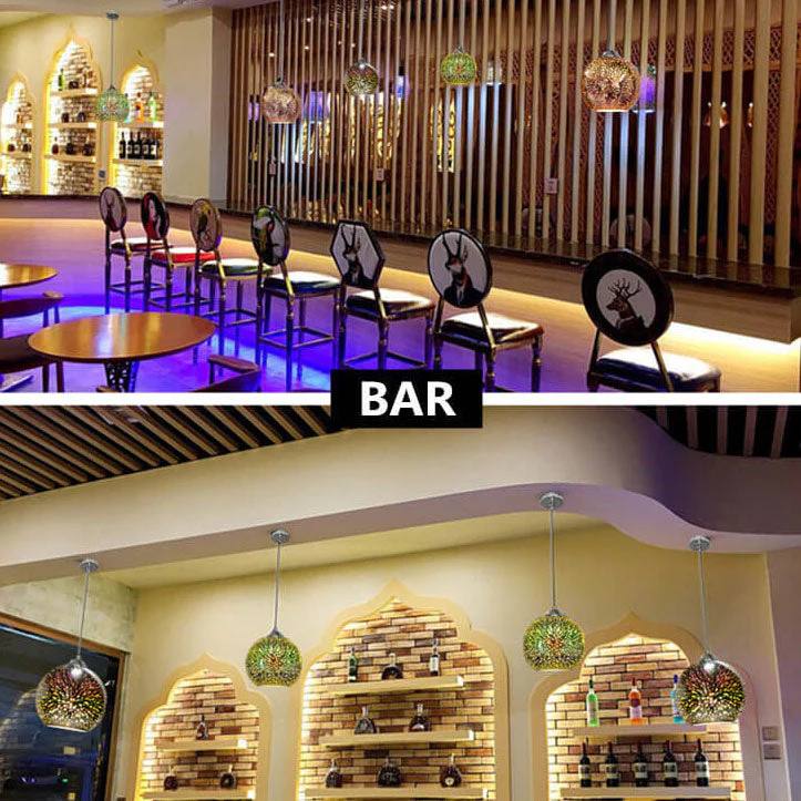 Colorful Hanging Glass Ball Pendant Light