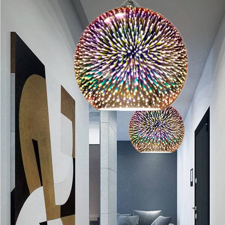 Colorful Hanging Glass Ball Pendant Light