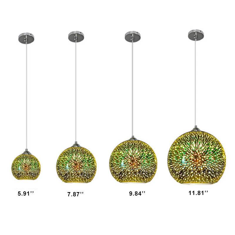 Colorful Hanging Glass Ball Pendant Light