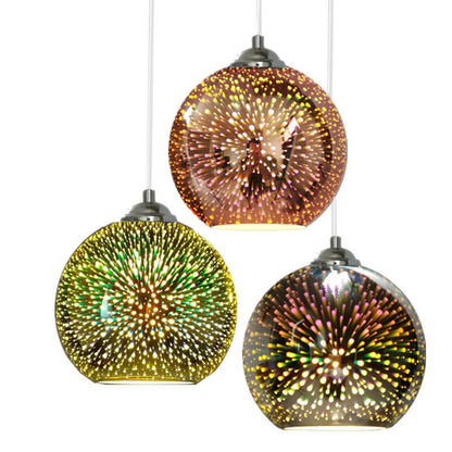 Colorful Hanging Glass Ball Pendant Light