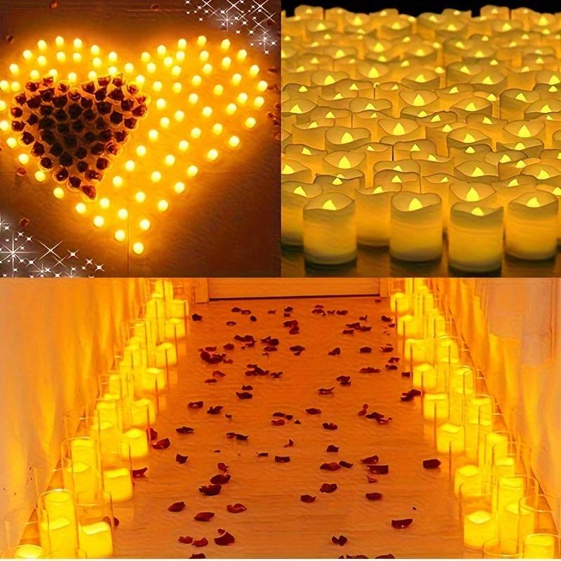 Warm White LED Tea Lights Battery Powered Candles