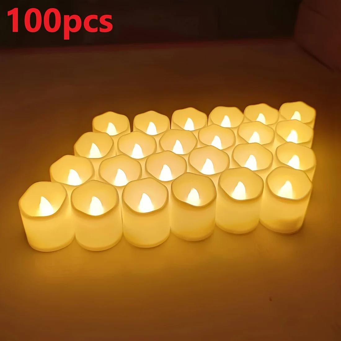 Warm White LED Tea Lights Battery Powered Candles