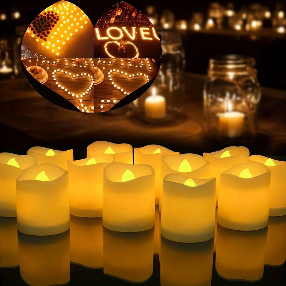Warm White LED Tea Lights Battery Powered Candles