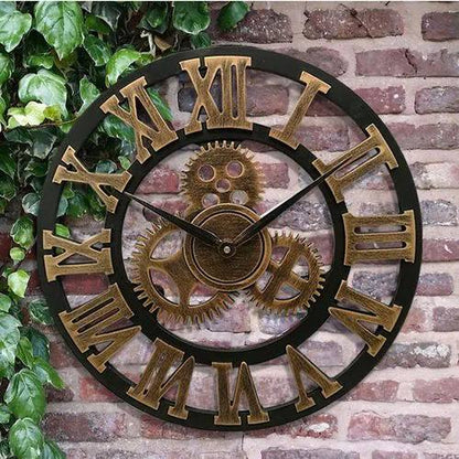 Rustic Mechanical Wall Clock with Classic Style
