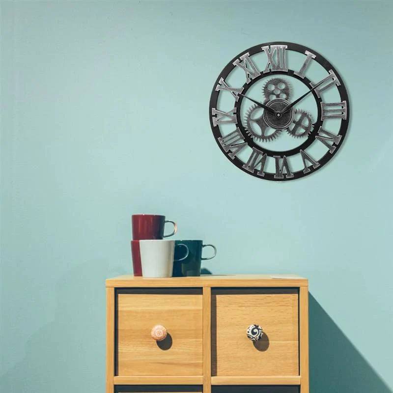 Rustic Mechanical Wall Clock with Classic Style