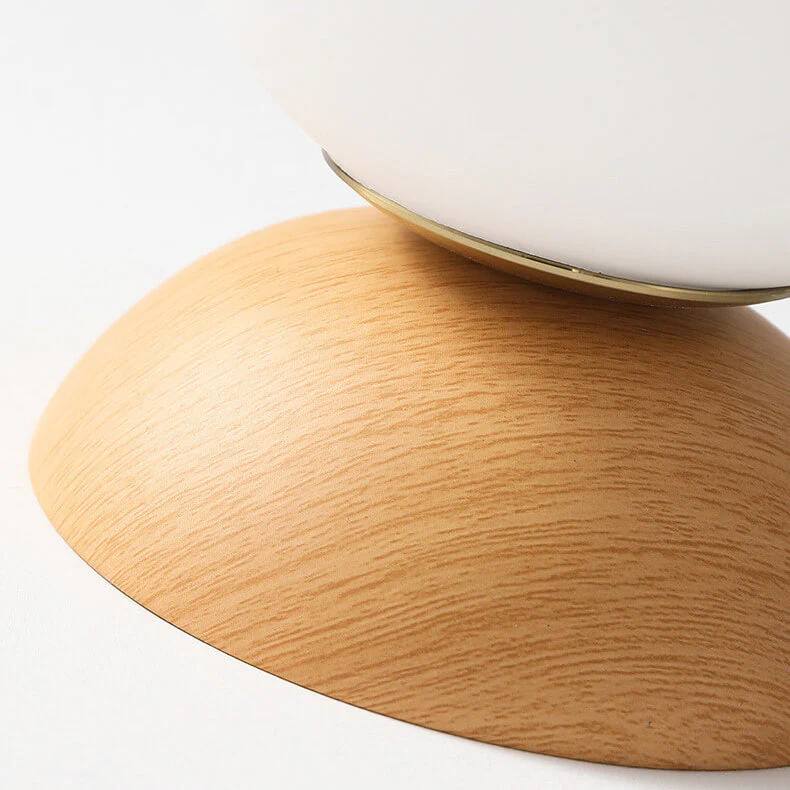 Round Wooden Pendant Glass Lamp