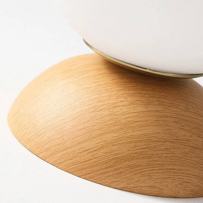 Round Wooden Pendant Glass Lamp