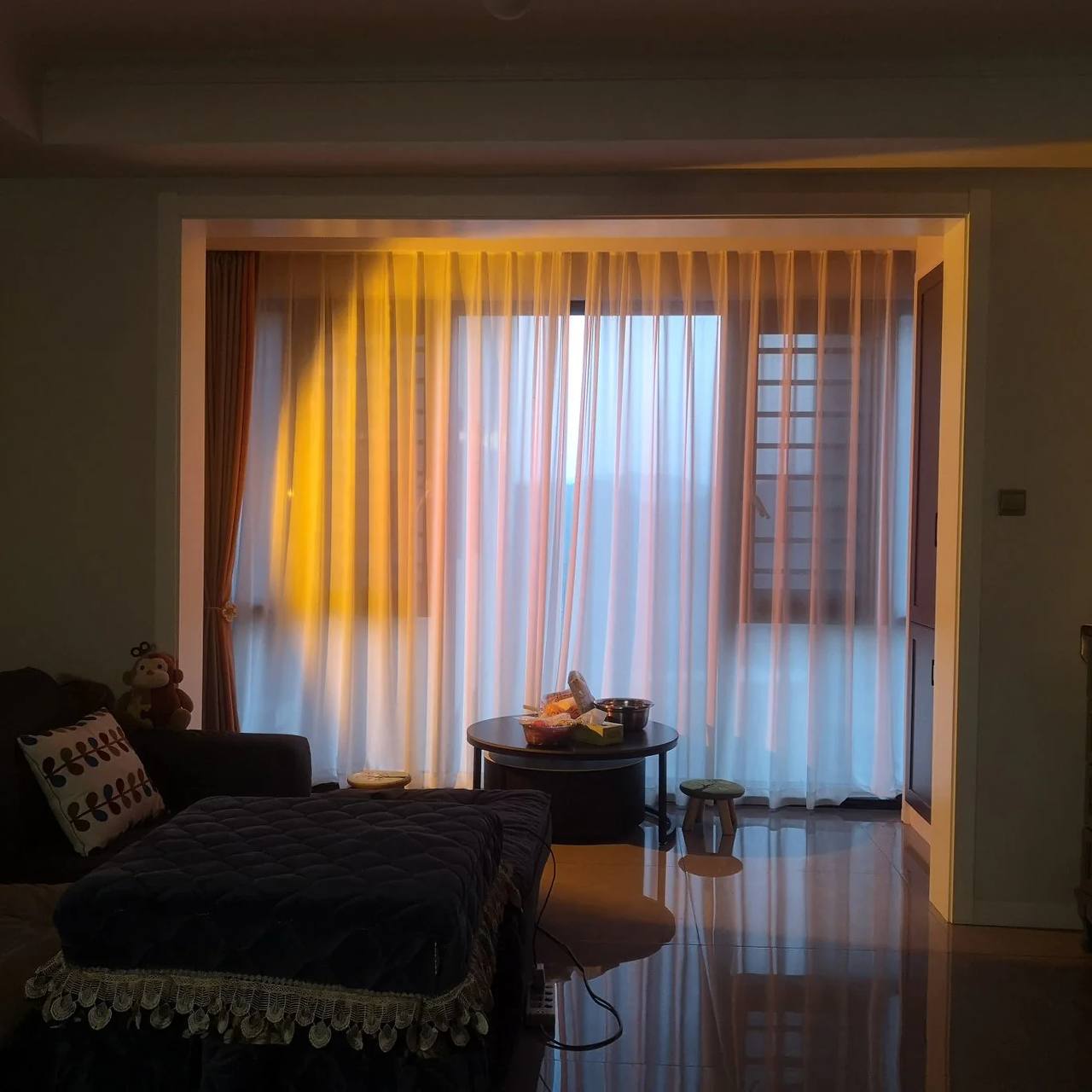 Sleek LED Floor Lamp with Ambient Glow Effect